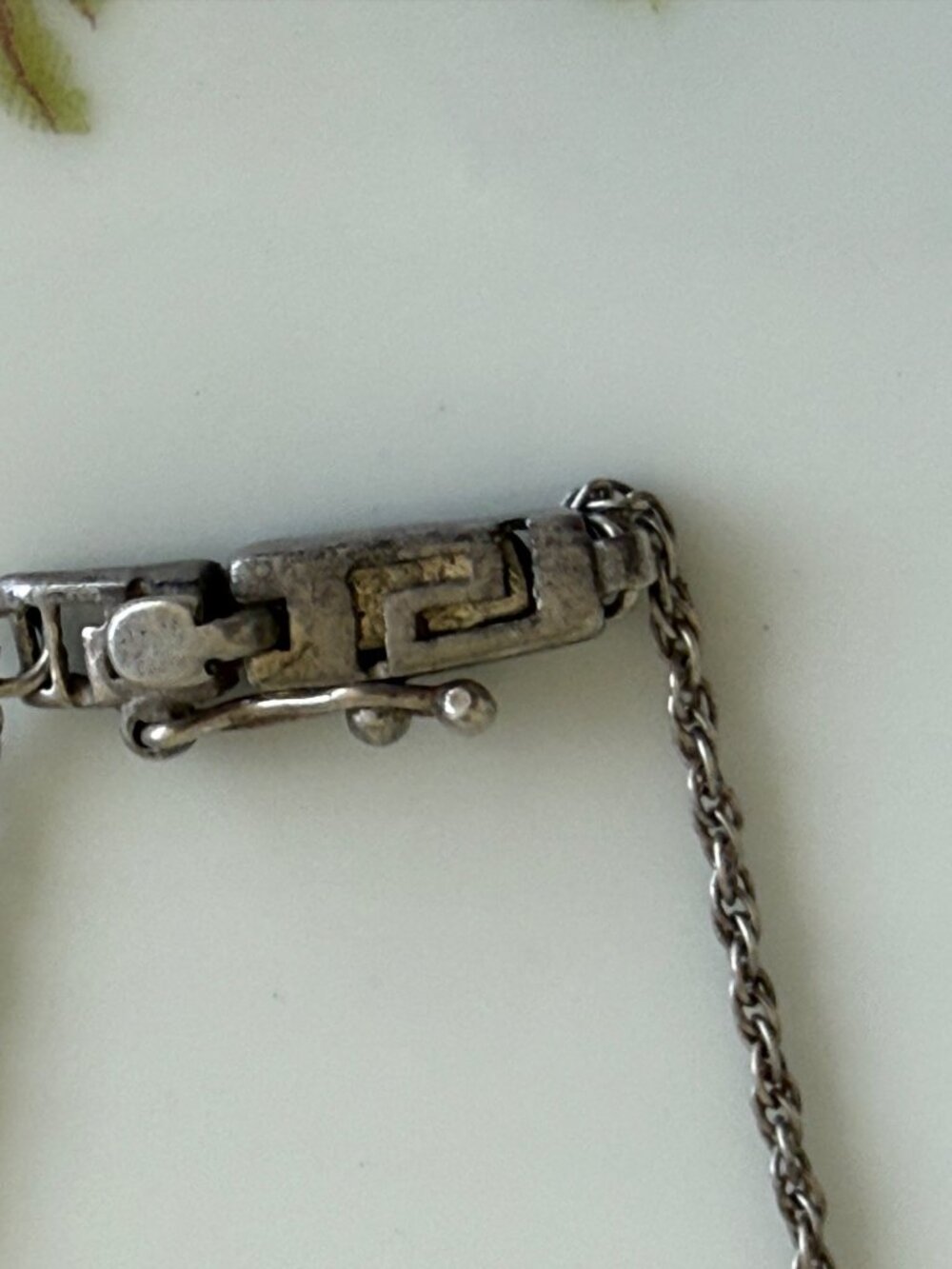 Vintage 70's Sterling 925 Silver Greek Key Graduated Necklace 20.5" long 21 g - Picture 4 of 14